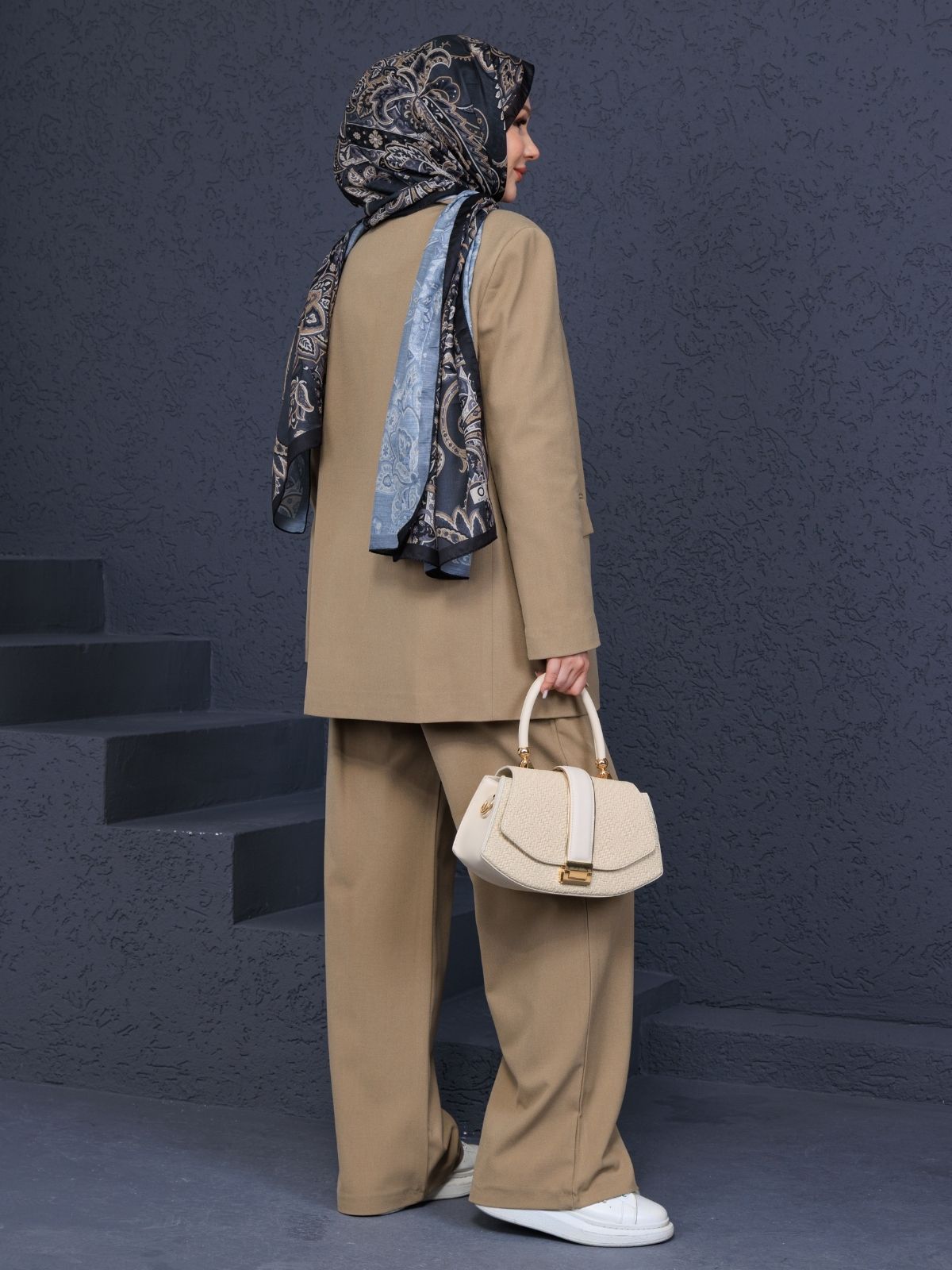 Simon Blazer Düğmeli Ceket -Pantolon İkili Takım TK100284  - Camel - Görsel 2