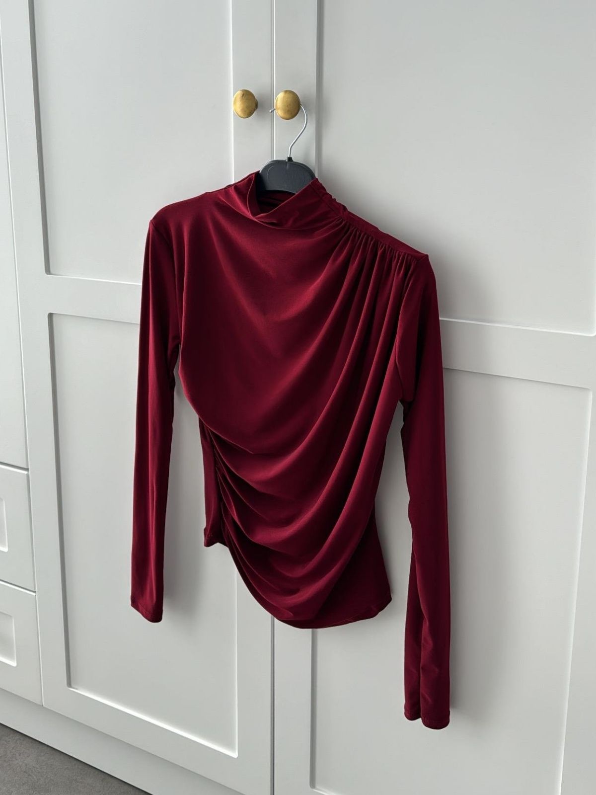 Drapeli Tasarım Bluz  BLZ100297 - Bordo