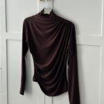 Drapeli Tasarım Bluz  BLZ100297 - Kahve