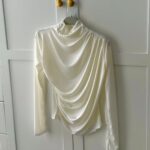 Drapeli Tasarım Bluz  BLZ100297 - Bej