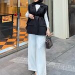 Vatka Detaylı Yelek (Kemer Hediyeli)  DŞ100298 - Siyah