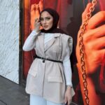 Vatka Detaylı Yelek (Kemer Hediyeli)  DŞ100298 - Vizon