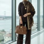 İthal Lv Kaşmir İpek Şal 49104 - Vizon Kahve