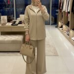 Premium Cep Fermuarlı Oysho İkili Takım TK100300  - Bej