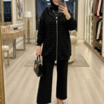 Taşlı Kapüşonlu Sweat Hırka HRK100365  - Siyah