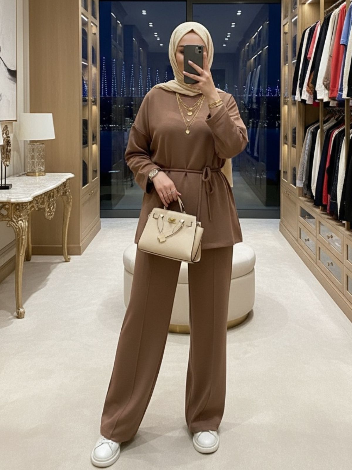 Oysho Bağlamalı İkili Takım TK100240 - Kahve