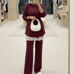 Oysho Premium Bağlamalı İkili Takım TK100240 - Bordo