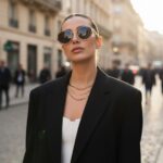 Celine Original Premium Full Set Geometrik Güneş Gözlüğü AKS100368 - Gold Kahve