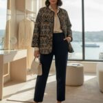 Premium Etnik Tasarım Ceket CKT100366  - Siyah