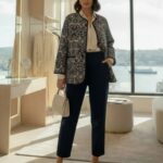 Premium Etnik Tasarım Ceket CKT100366  - Lacivert