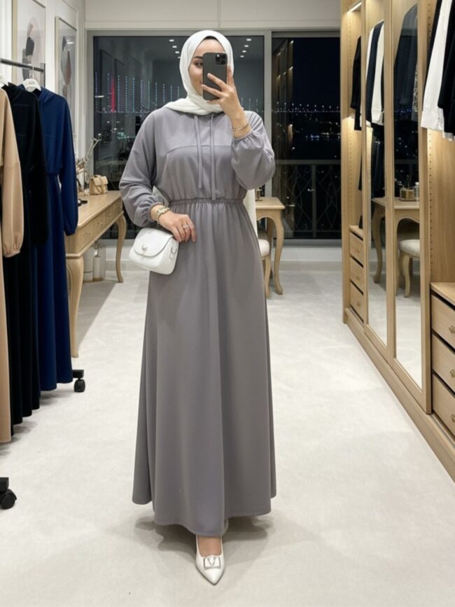 Madonna Elbise (Şal Hediye) ELB100405 – Gri