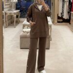 Premium Oysho Çıtçıtlı  İkili Takım TK100242  - Taba