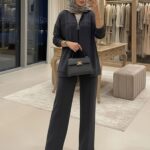 Premium Fermuarlı Basic İkili Takım TK2962  -  Füme