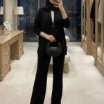 Premium Fermuarlı Basic İkili Takım TK2962  -Siyah