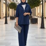 Fermuarlı Basic İkili Takım BÜYÜK BEDEN TK2962  - Lacivert