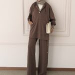 Premium Oysho Çıtçıtlı ı İkili Takım BÜYÜK BEDEN TK100242  - Kahve