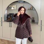 Pena Kürk Yaka Detaylı Mont DŞ100285 - Bordo