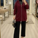 Taşlı Kapüşonlu Sweat Hırka HRK100365  - Bordo