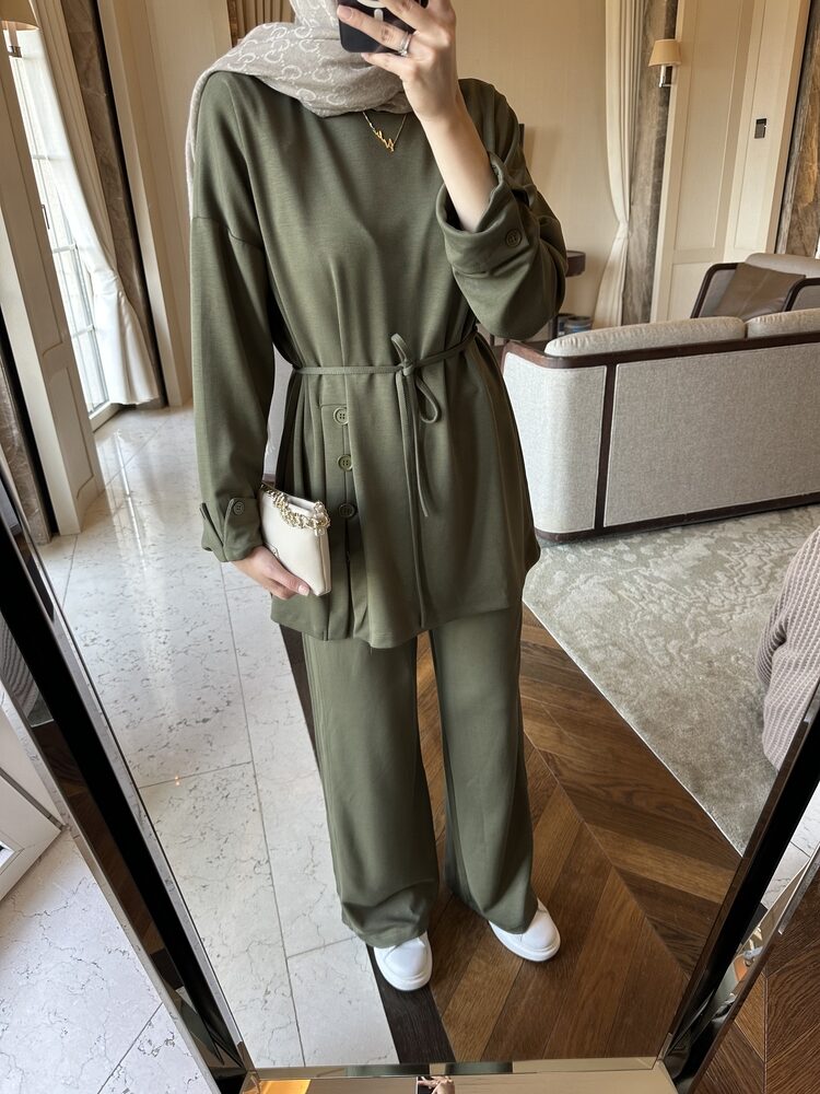 Premium Bağlamalı İkili Takım TK100240 - Haki