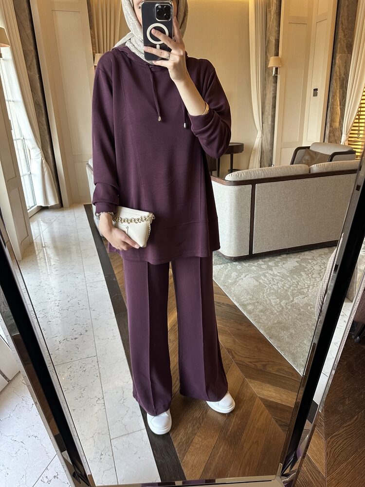 Premium Oysho Edoril İkili Takım TK100255 -Mürdüm