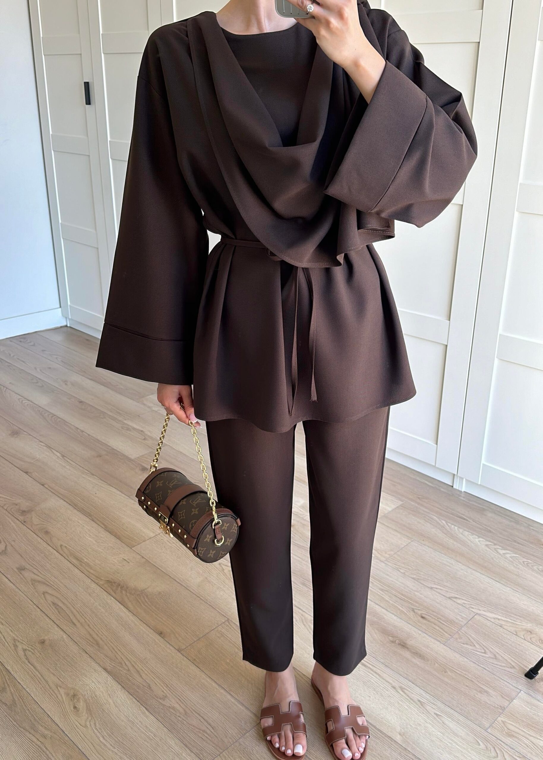 Pelerin İkili Takım TK100350  - Kahve - Görsel 2