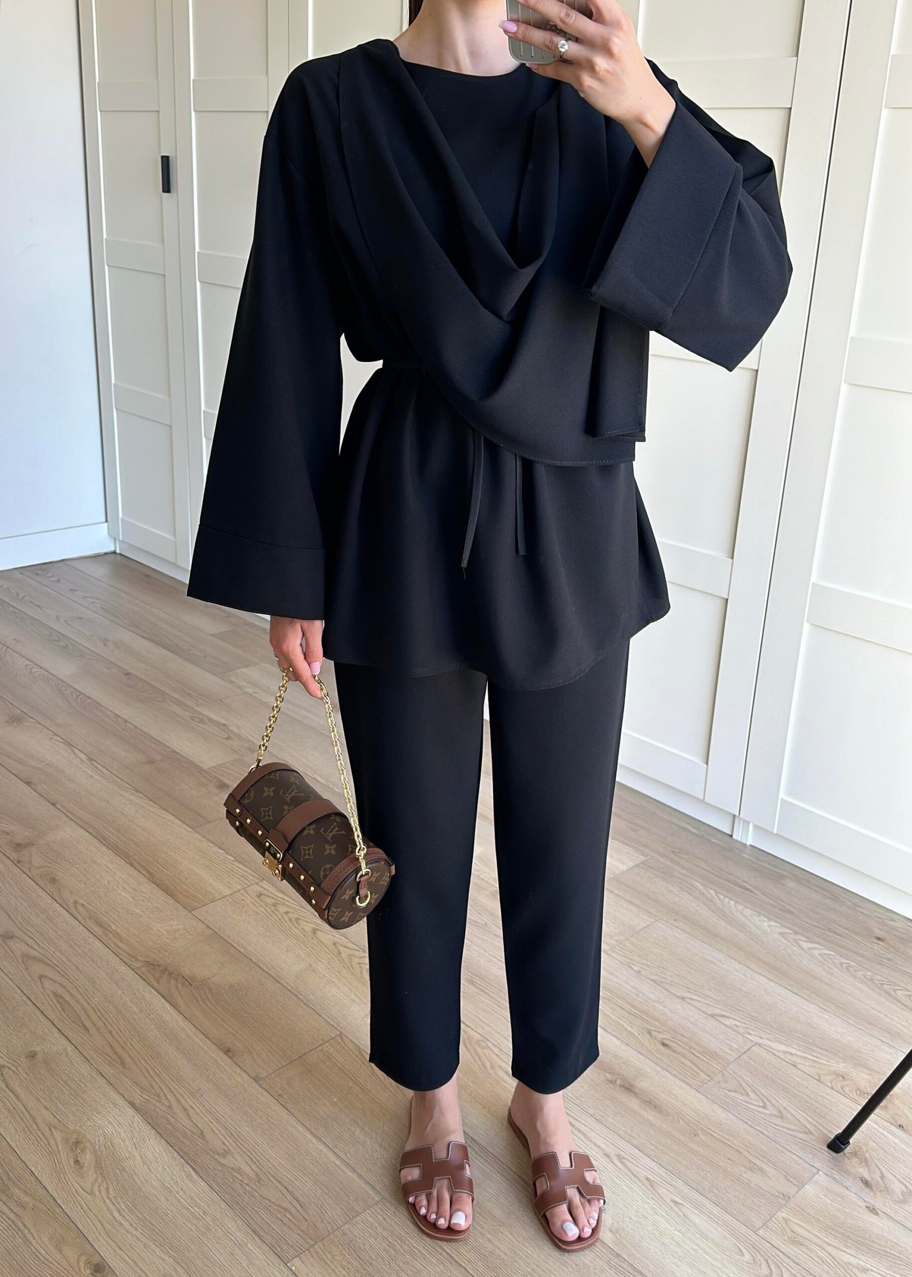 Pelerin İkili Takım TK100350  - Siyah - Görsel 2