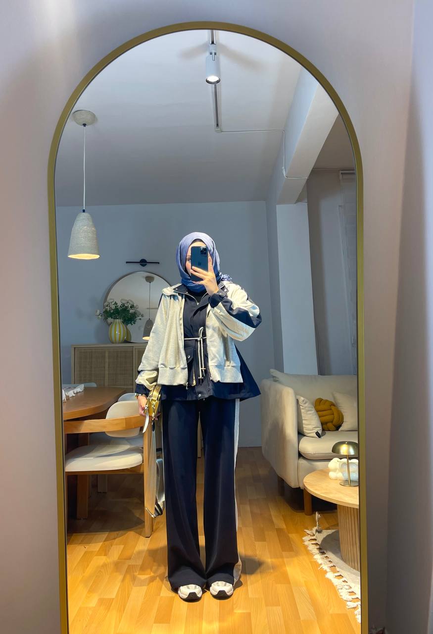 Massimo Kapüşonlu Garnili Takım - Lacivert-Gri - Görsel 8