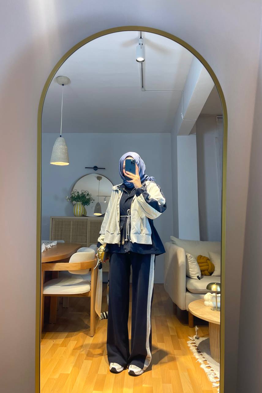 Massimo Kapüşonlu Garnili Takım - Lacivert-Gri - Görsel 4