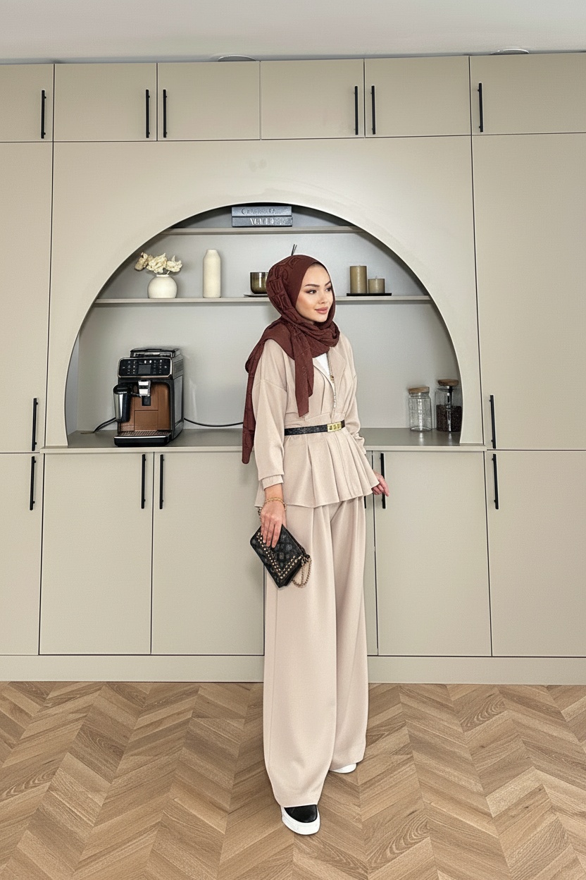 Premium Oysho Elina İkili Takım TK100246 - Taş