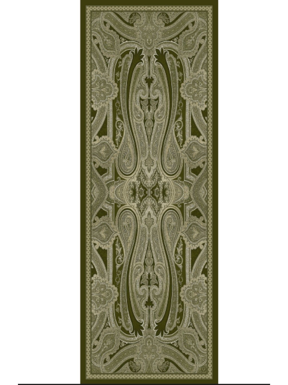 Rüya Tınısı Desen Şal  469-018 - V-3 - Yağ Yeşili