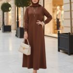 Samyella Trend Scuba Elbise ELB100453  – Kahve