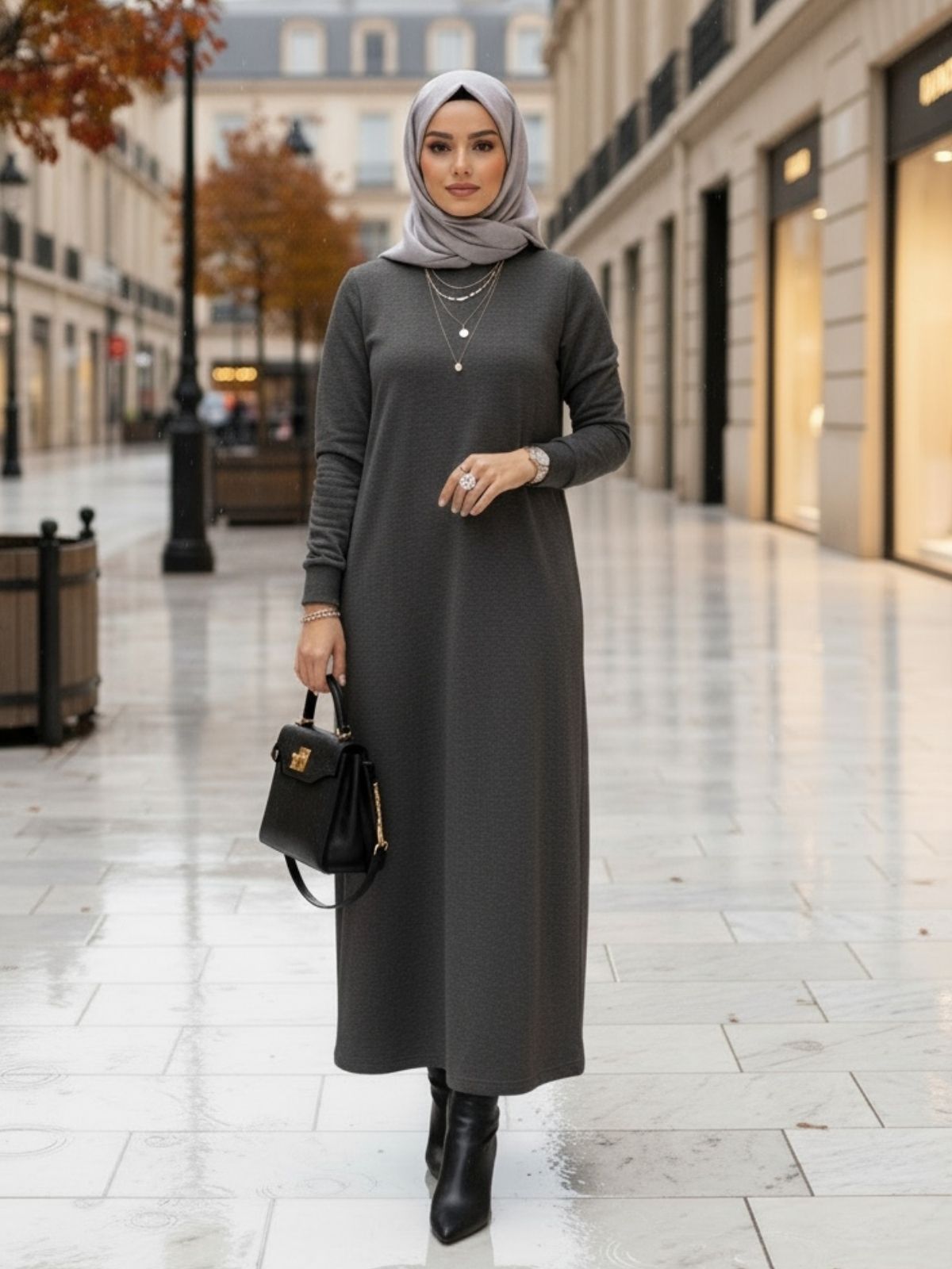 Samyella Trend Scuba Elbise ELB100453  – Siyah