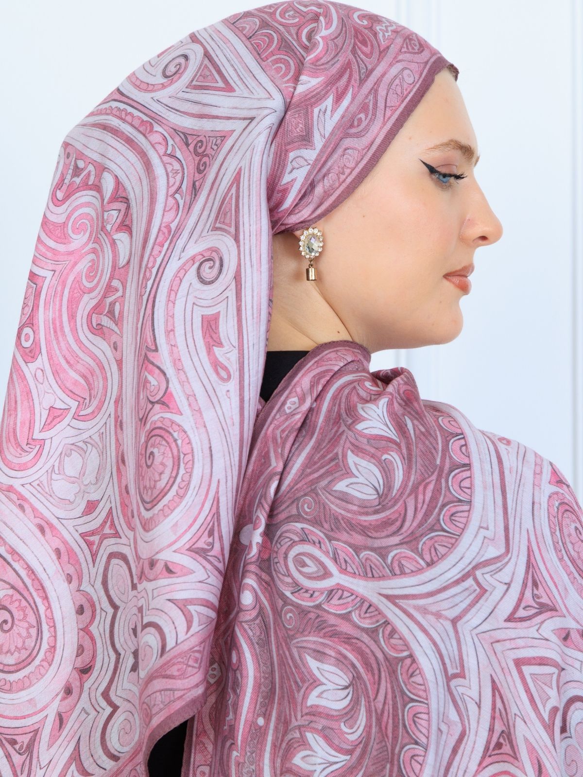 Mirşah Desen Şal 469-021 - V-15 - Mürdüm - Görsel 2