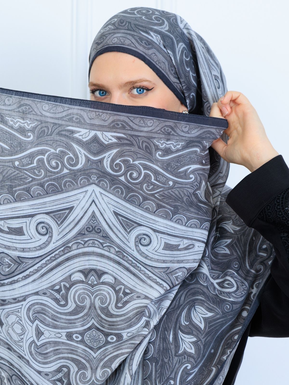 Mirşah Desen Şal  469-021 - V-11 - Antrasit - Görsel 4