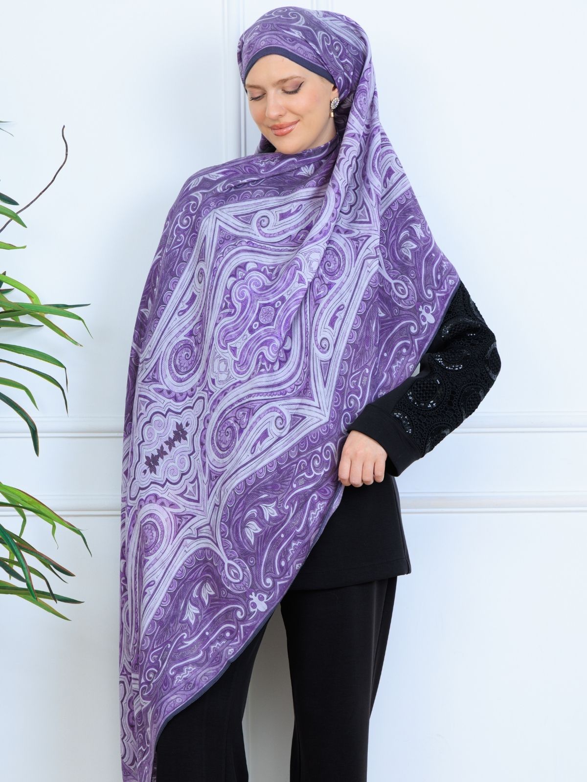 Mirşah Desen Şal 469-021 - V-13 - Leylak - Görsel 3