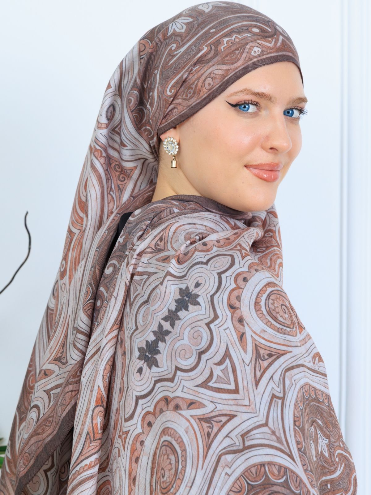 Mirşah Desen Şal  469-021 - V-4  - Ağaç Kabuğu