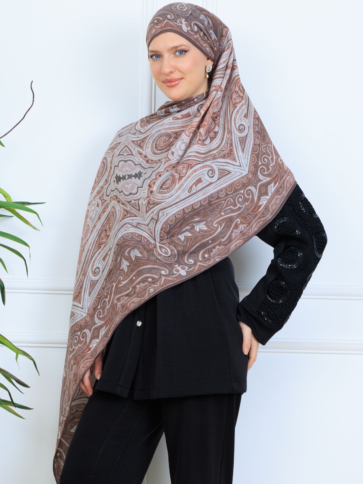 Mirşah Desen Şal  469-021 - V-4  - Ağaç Kabuğu - Görsel 4