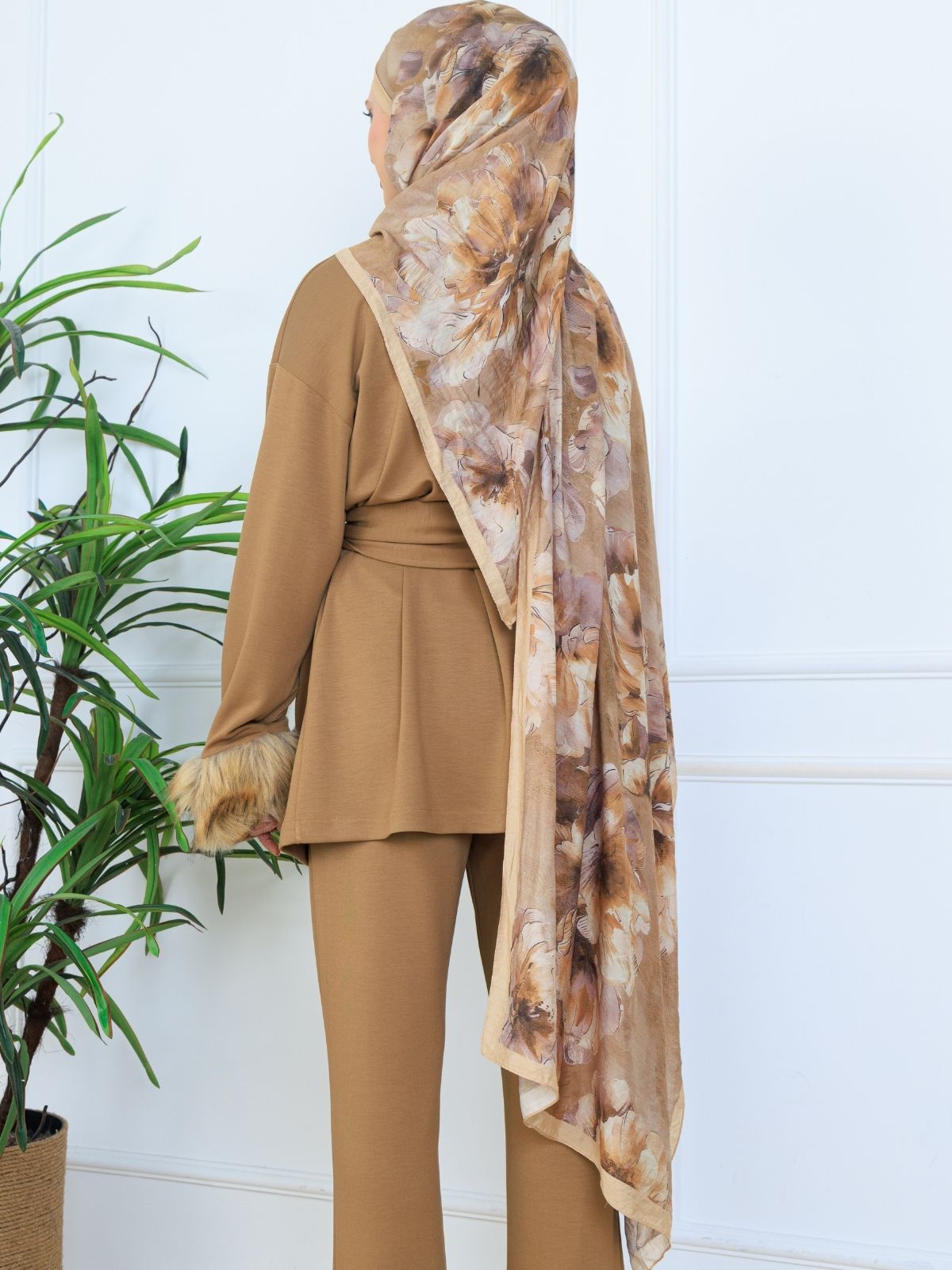 Zemheri Desen Şal  469-023 - V-12 -  Vanilya Pembe - Görsel 6