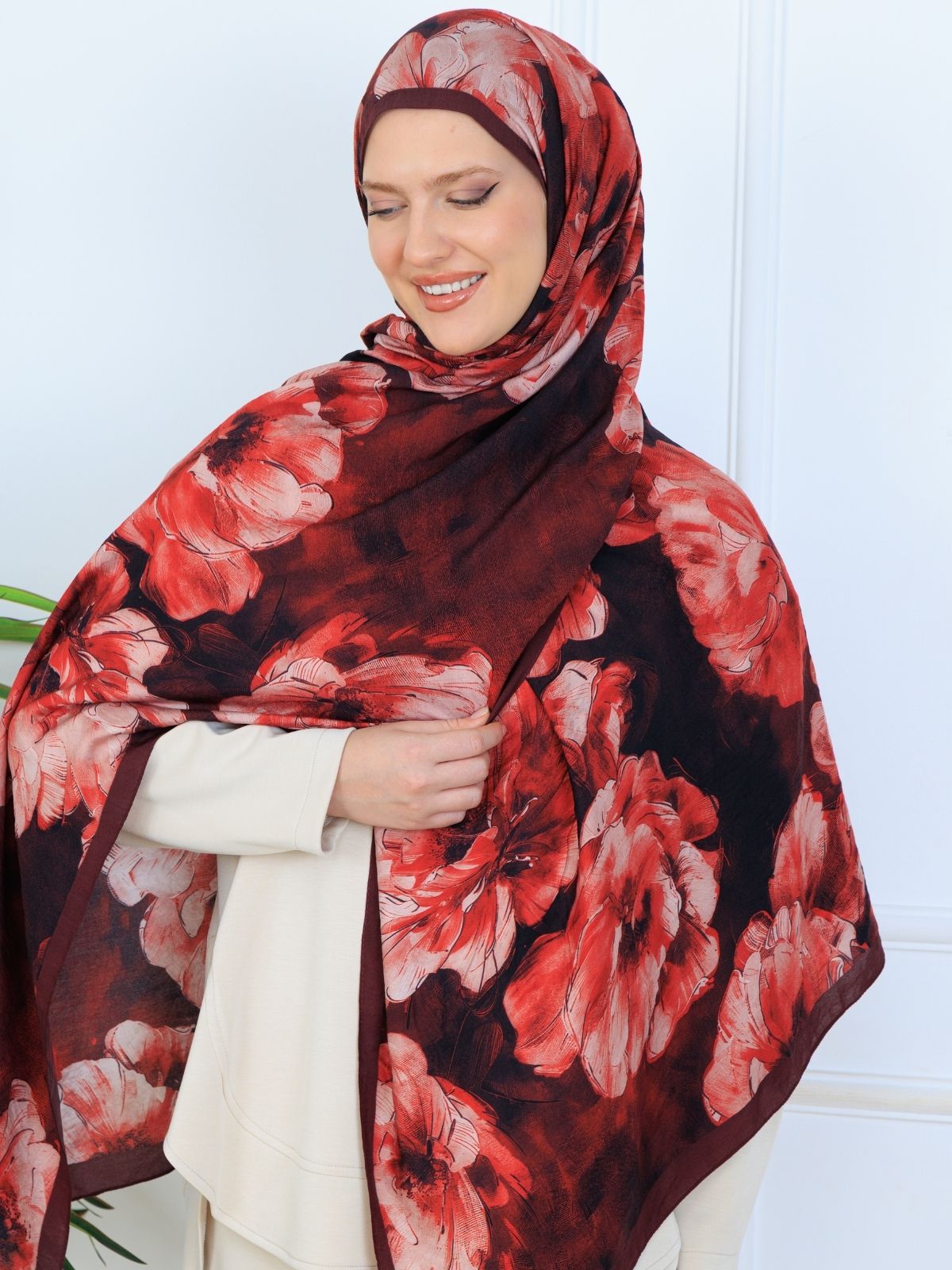 Zemheri Desen Şal  469-023 - V-15 -  Bordo