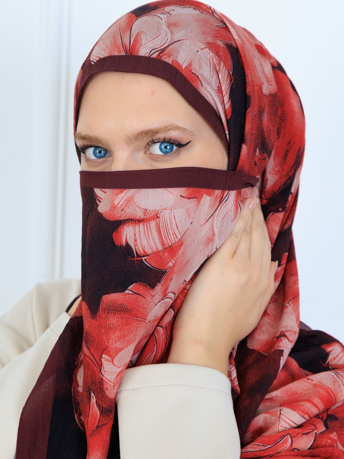 Zemheri Desen Şal  469-023 - V-15 -  Bordo - Görsel 5