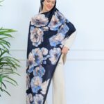 Zemheri Desen Şal  469-023 - V-19 -  Okyanus Mavi