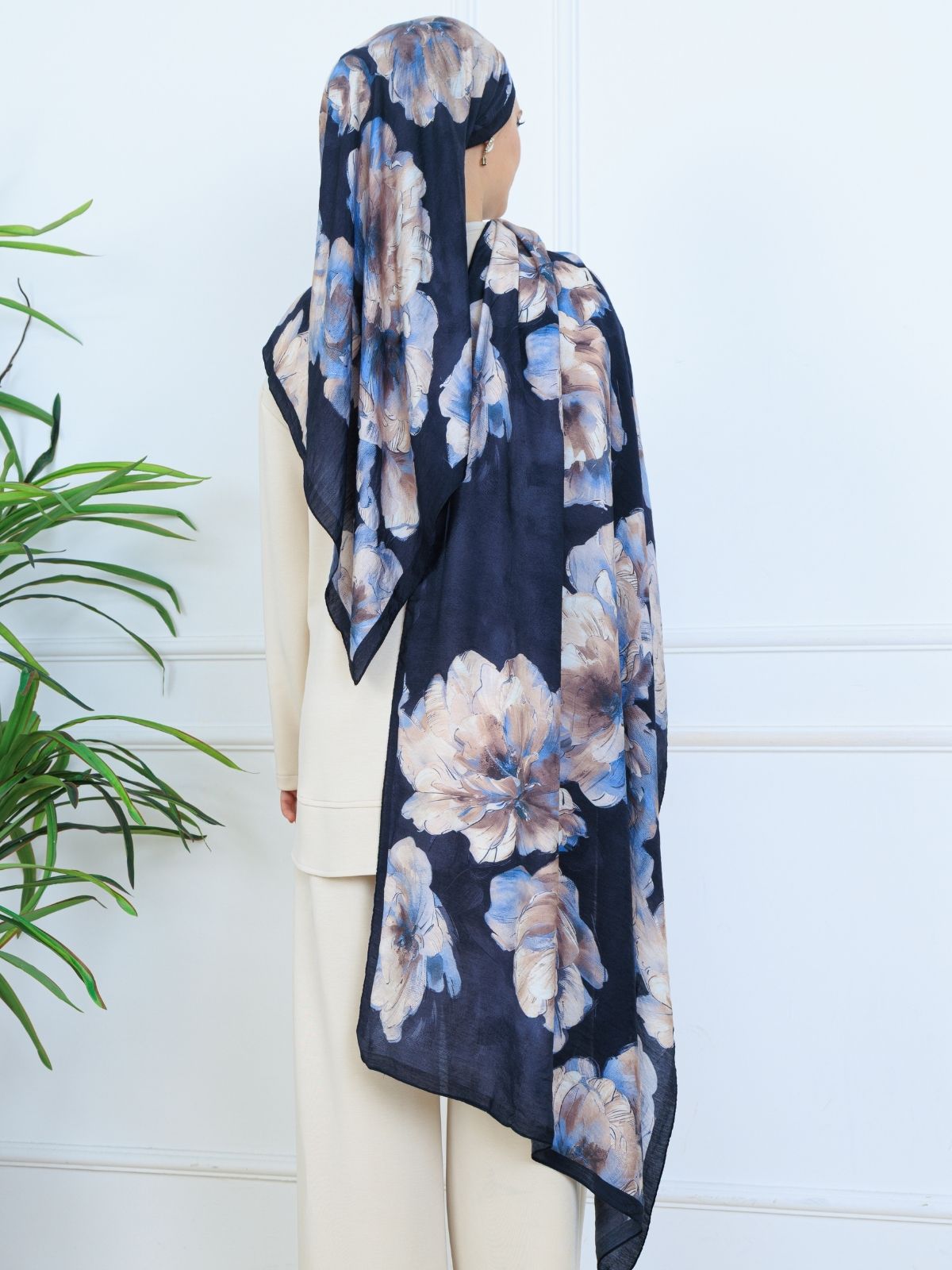 Zemheri Desen Şal  469-023 - V-19 -  Okyanus Mavi - Görsel 5