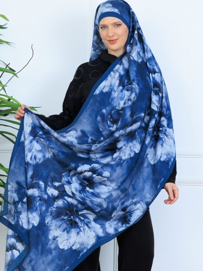 Zemheri Desen Şal 469-023 - V-17 - Gök Mavi