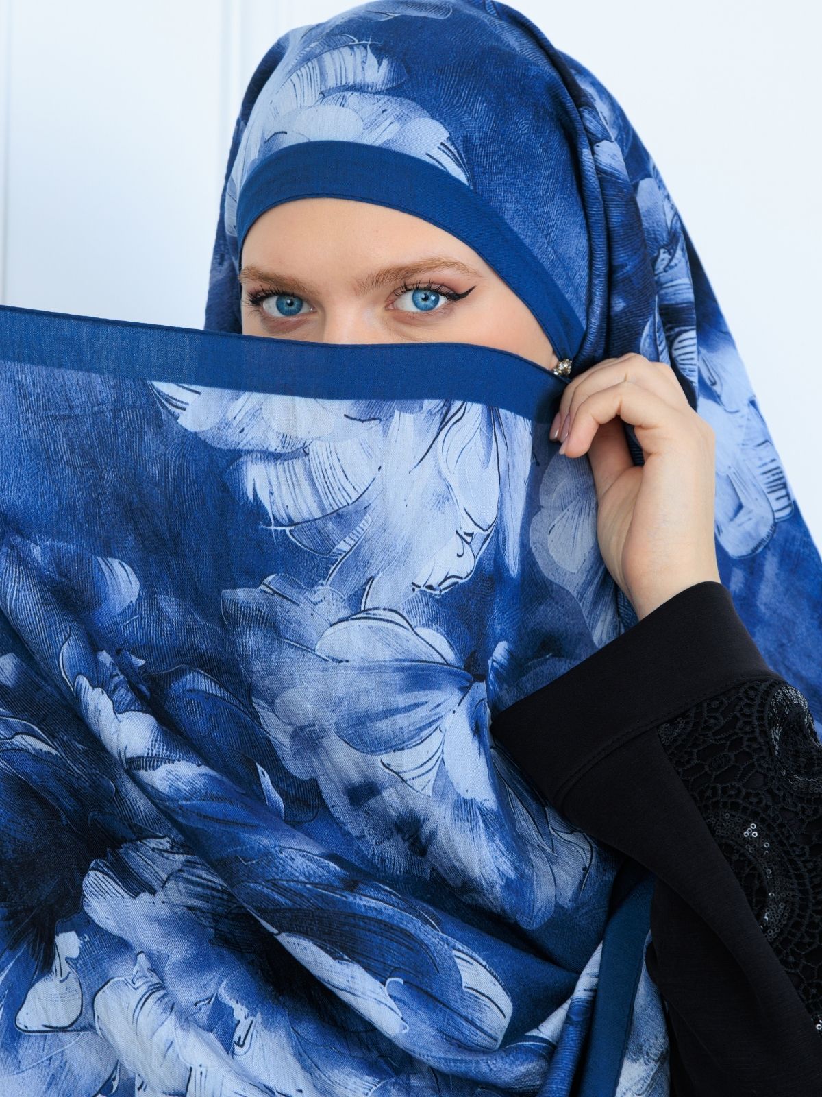 Zemheri Desen Şal 469-023 - V-17 -  Gök Mavi - Görsel 3