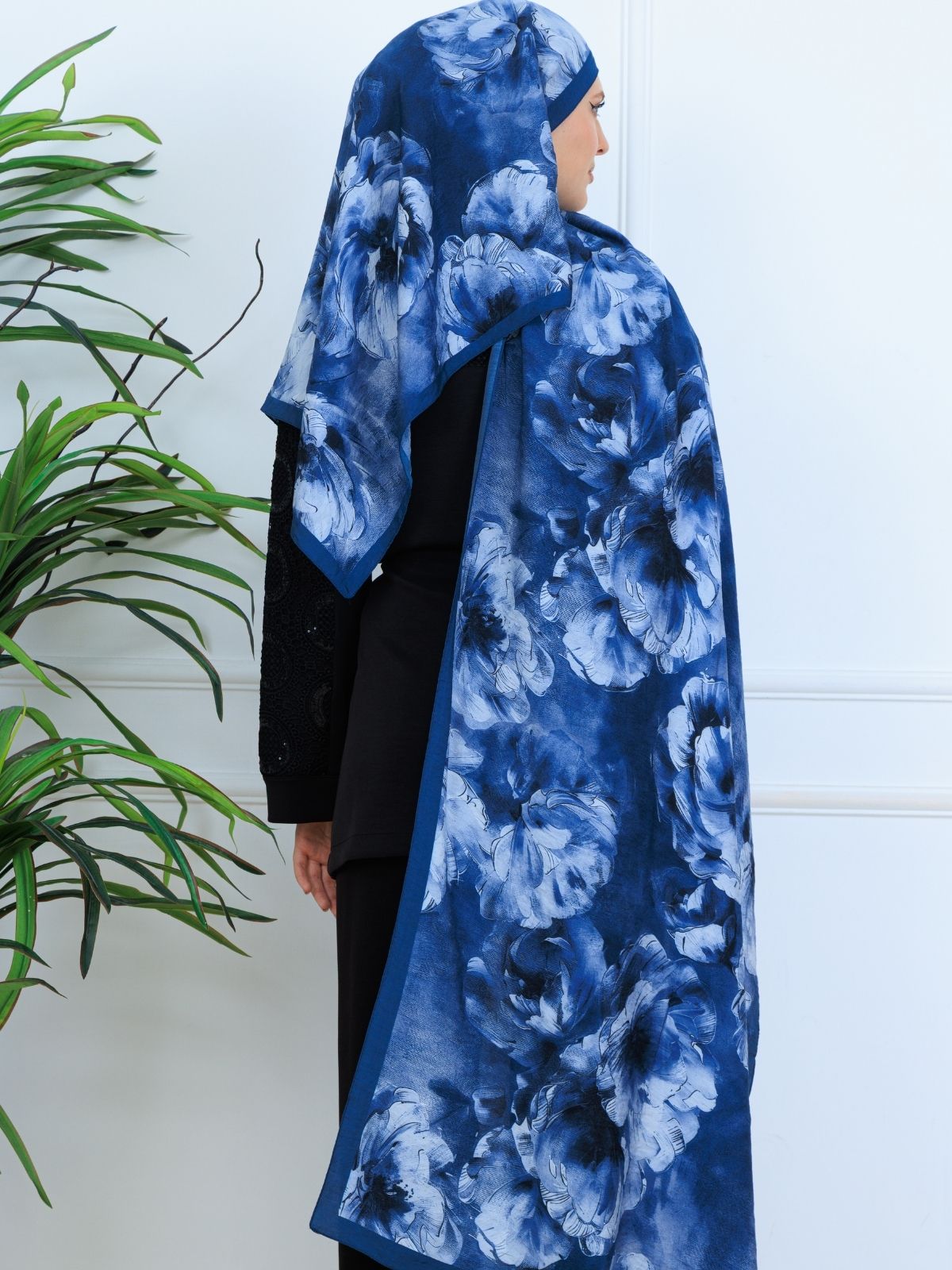 Zemheri Desen Şal 469-023 - V-17 -  Gök Mavi - Görsel 4