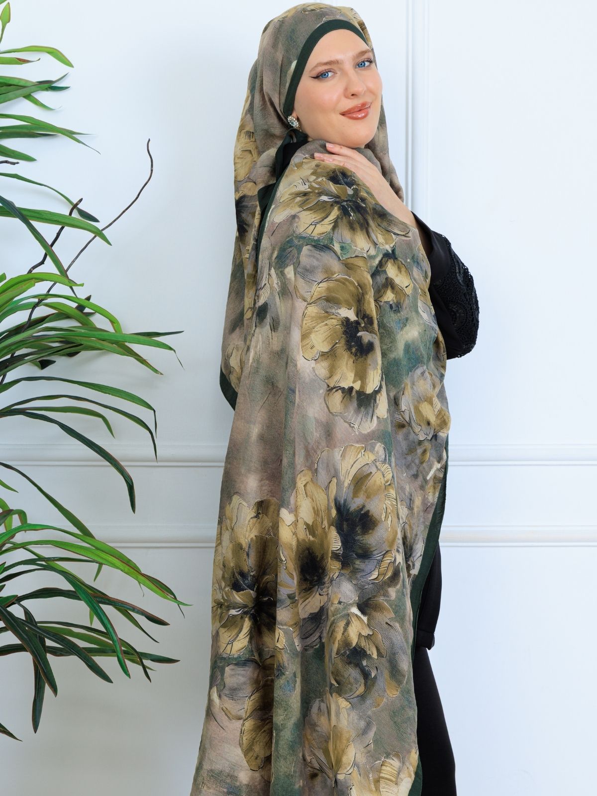 Zemheri Desen Şal  469-023 - V-11 -  Koyu Yeşil