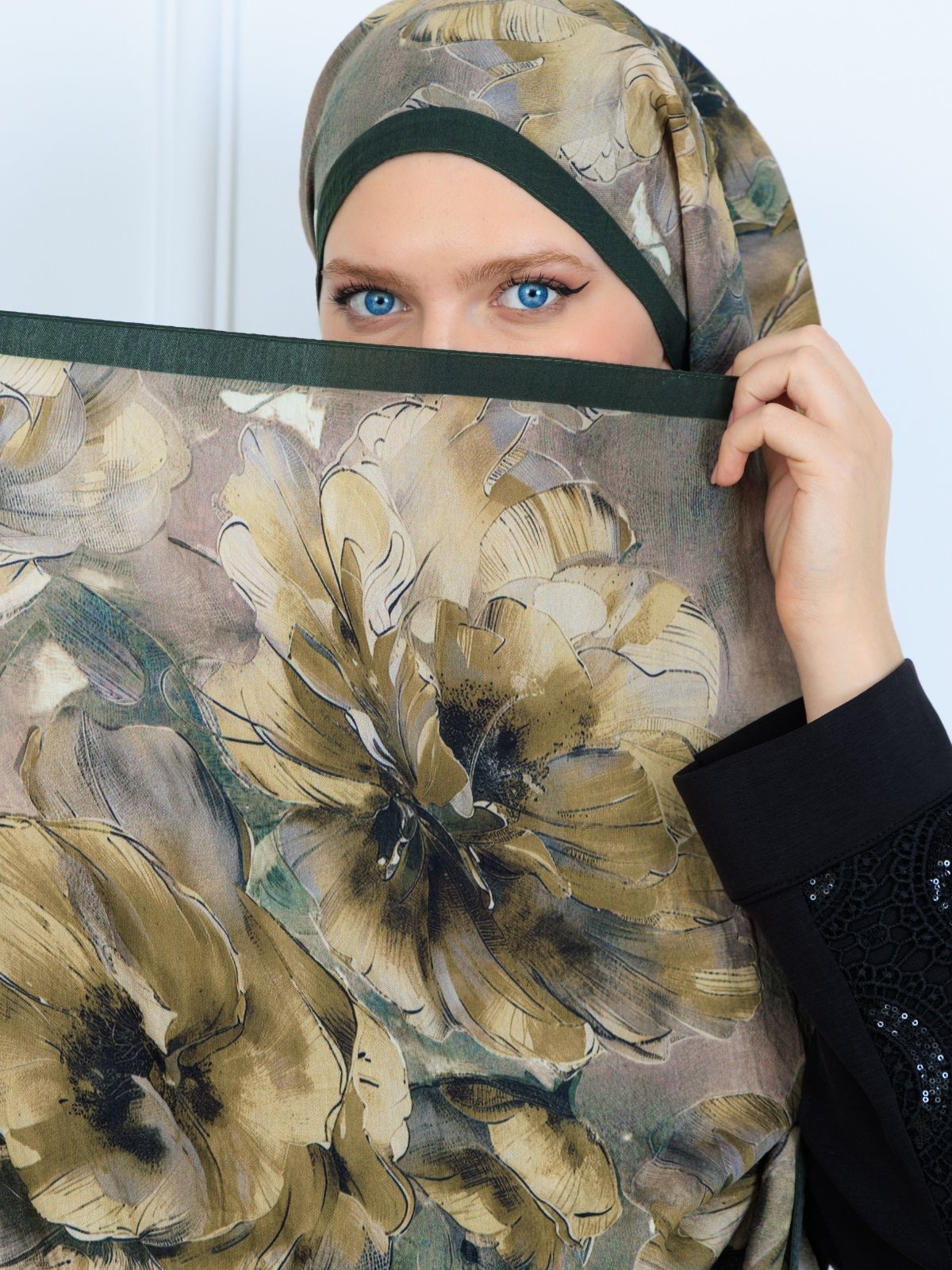 Zemheri Desen Şal  469-023 - V-11 -  Koyu Yeşil - Görsel 6