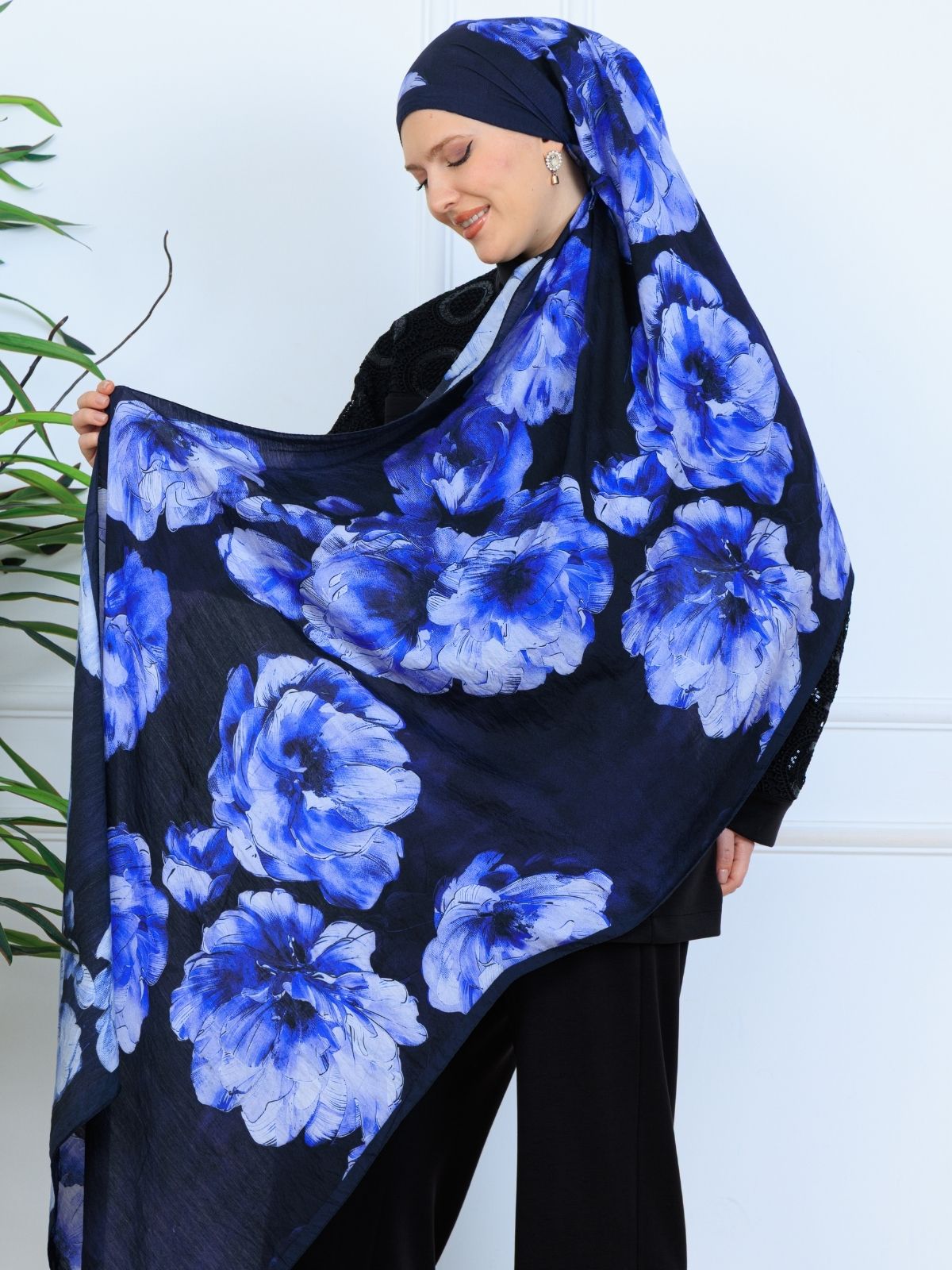 Zemheri Desen Şal 469-023 - V-16 - Derin Mavi