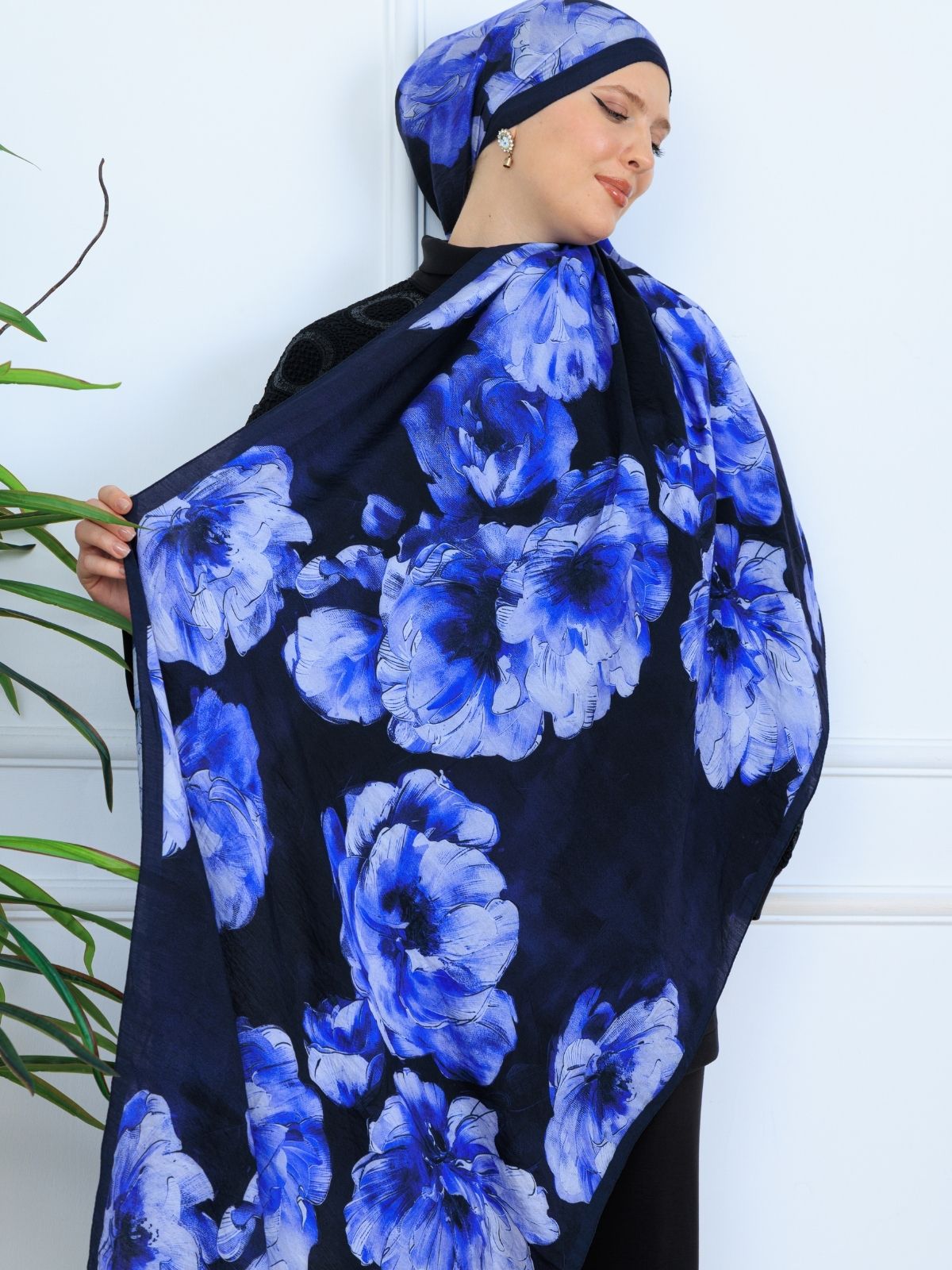 Zemheri Desen Şal 469-023 - V-16 - Derin Mavi - Görsel 4