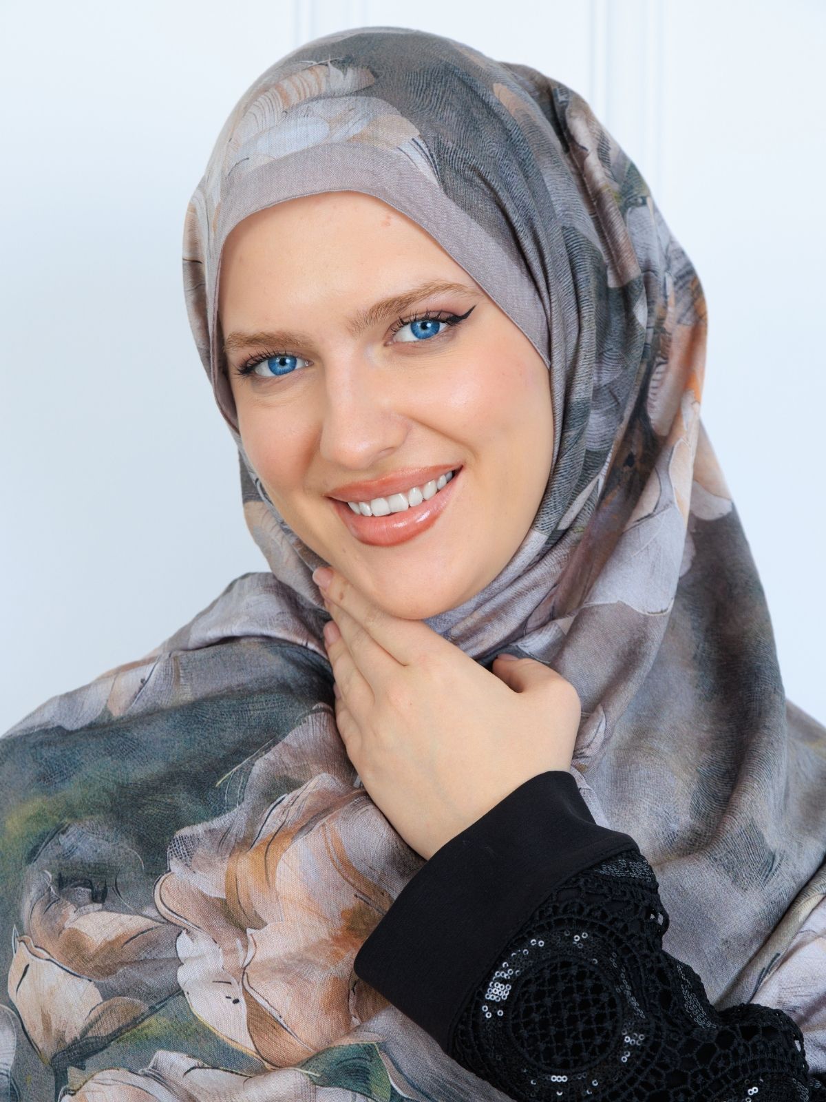 Zemheri Desen Şal  469-023 - V-4 -  Dumanlı Gri